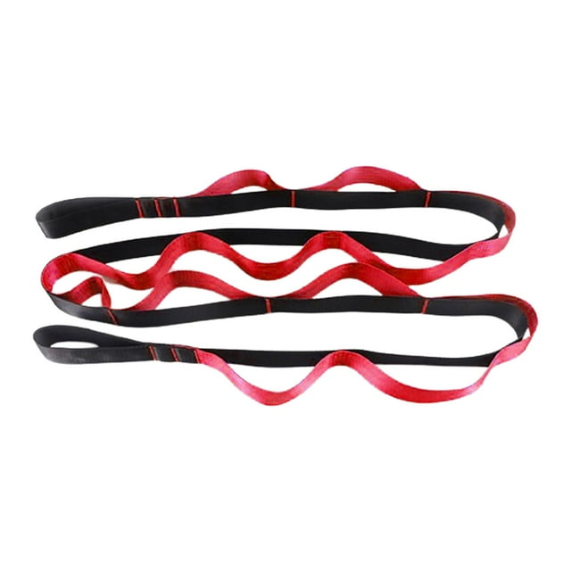 Multi-section Fitness Stretching Strap, Premium Straps, Latin Dance Rhythmic Gymnastics , Leg Stretcher Pull Belt - Red