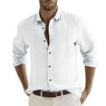 thumbnail image 1 of SHIXIAOO Chemise Décontractée d'Automne pour Homme à Ourlet Uni, Col Rabattu, Boutons, Manches Longues, Chemise Blouse Ajustée, Chemise de Travail pour Homme, Vêtement d'Entraînement Court, 1 of 5
