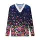 thumbnail image 4 of Pntutb - Blusa de manga larga con encaje estampado a la moda para mujer, tops casuales con cuello en V Pntutb Pntutb-6781, 4 of 5