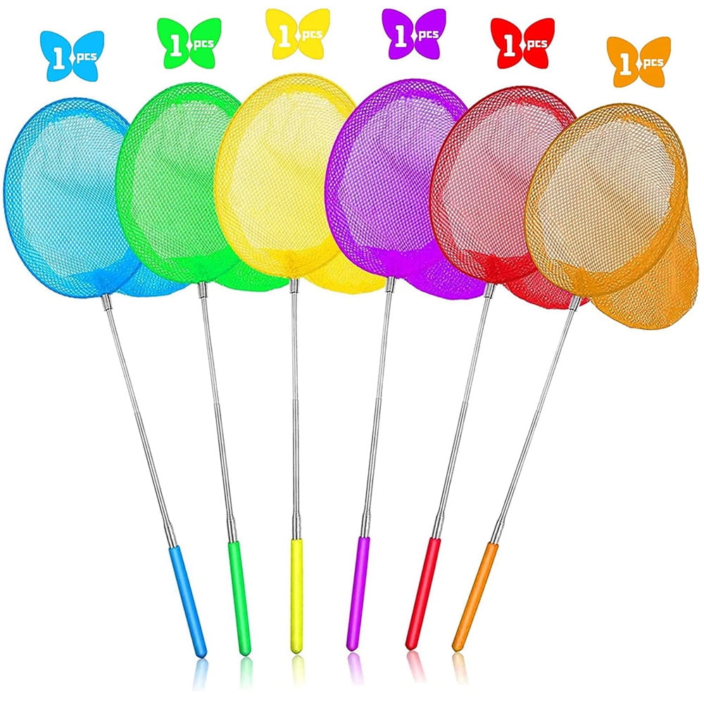 6 PCS Telescopic Butterfly Net Fishing Nets for Kids Extendable Fishing