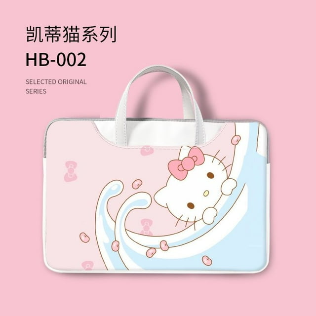 Cartoon Hello Kitty Laptop Bag Shoulder Messenger Notebook Pouch Briefcase Office Travel Business Computer Handbag YJ
