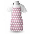 thumbnail image 4 of Cartoon Apron, Simplistic Cartoon Illustration of Repeated Pattern Modern Art Print, Unisex Kitchen Bib with Adjustable Neck for Cooking Gardening, Adult Size, Pale Pink White, by Ambesonne, 4 of 4