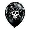 Mayflower 8769 11 inch Pirate Skull & Crossbones Balloon - 100Ct