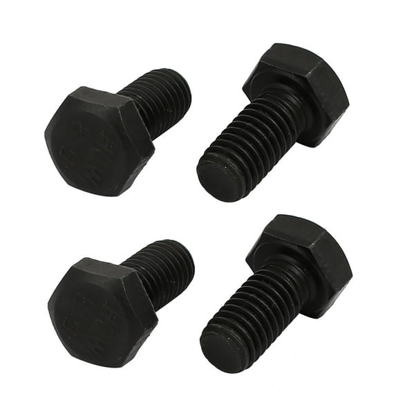 Unique Bargains 8.8 Grade M5x10mm Full Threaded Left Hand Thread Hex Head Bolt Black 4pcs