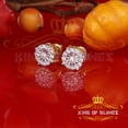 thumbnail image 3 of King of Bling's Yellow Silver 1.12ct Cubic Zirconia 925 Women's & Men's Hip Hop Square Earrings, 3 of 12