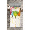 thumbnail image 3 of Ambesonne Party Quilted Bedspread Set 2 Pcs, 3D Balloons Rain, Twin Size, Multicolor, 3 of 3