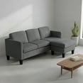 thumbnail image 2 of Leumius Convertible Sectional Sofa Couch,Modern Corduroy L-Shaped Couch with Storage Ottoman,Small Sofa for Small Living Room, Apartment and Small Space,Olive Green, 2 of 9