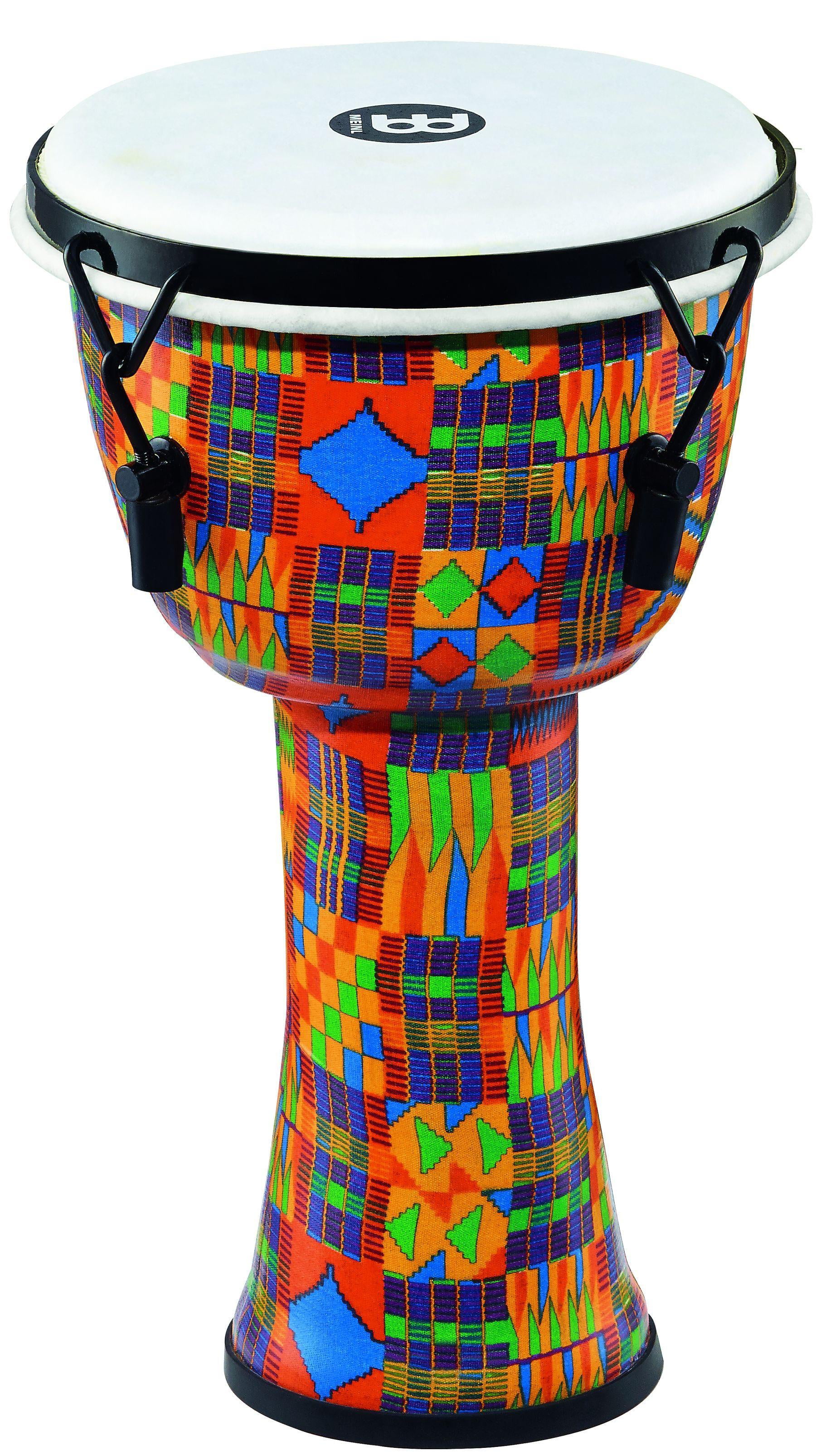 Kenyan Quilt Meinl PMDJ2-M-F 10 inch Mechanical Tuned Travel Series Djembe with Synthetic Head