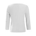 thumbnail image 4 of Giftesty Womens Shirts Fashion Women's Button V-Neck Long Sleeve Casual T-Shirt Top Solid Loose Blouse, 4 of 6