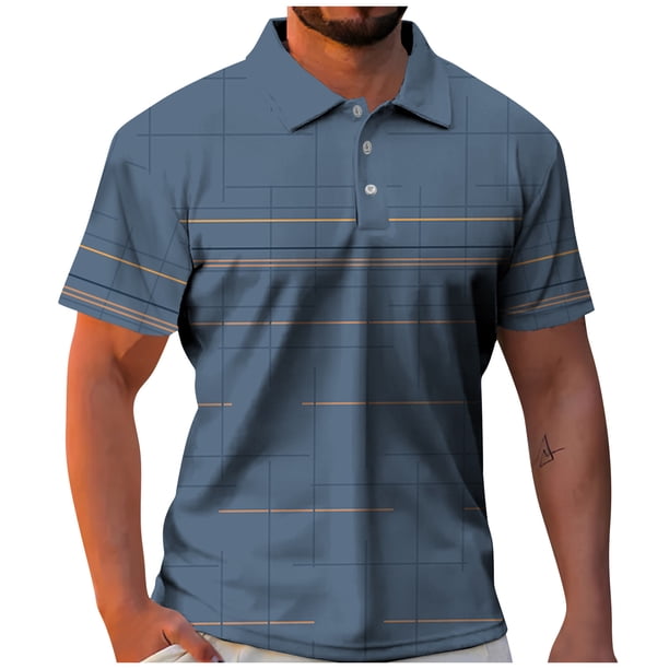 Men's Golf Shirt Casual Sports V Neck Ribbed Collar Short Sleeve Fashion Casual Solid Color Plain Spring & Summer Regular Fit L
