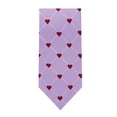 thumbnail image 2 of Jacob Alexander Happy Valentine's Day Grid Hearts Pattern Extra Long Neck Tie for Big and Tall Men - Lavender, 2 of 7