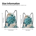 thumbnail image 2 of Saiise Watercolor Sea Turtle Pattern Sports Drawstring Backpack - String Swim Gym Bag with Wet Proof Pocket for Women&Men-Small, 2 of 6