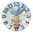 thumbnail image 5 of Bear Balloon Clouds 10 inch Wall Clocks Non Ticking Easy to Read Battery Decorative for Home Bathroom Kitchen Bedroom Living Room, 5 of 8