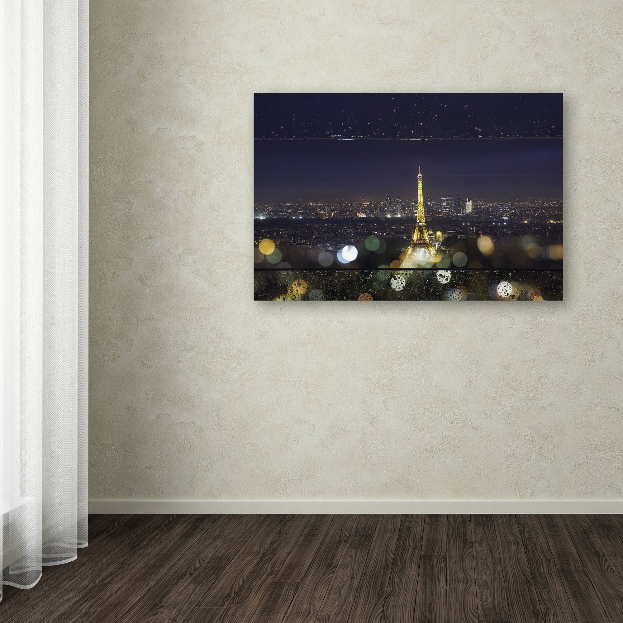 Trademark Fine Art "Fireworks of Rain in Paris" Canvas Art by Mathieu Rivrin