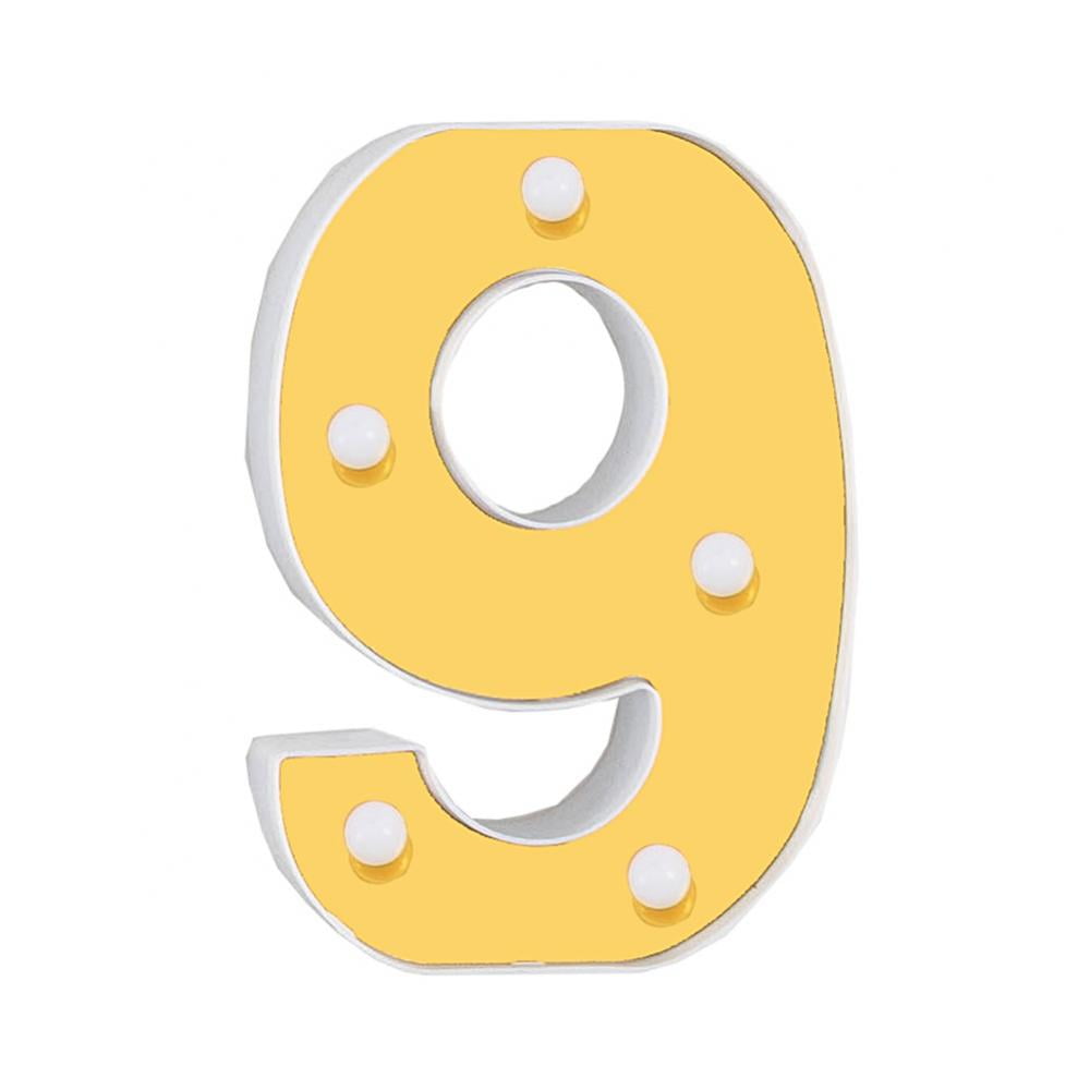Enlightened Decorative Led Light Up Number, for Night Light Wedding  Birthday Party Christmas Home Bar Decoration Number(9) - Walmart.com