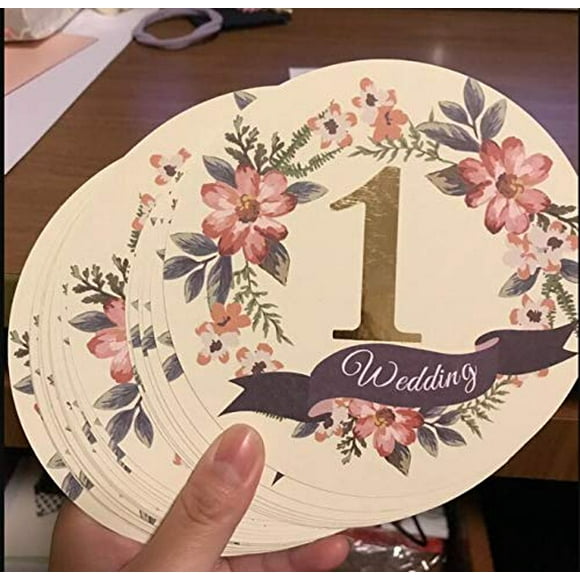 StayMax Wedding Party Number Stickers for Table Card Accessories Decorative self-adhensive Number Sticker Gold Number 1-20