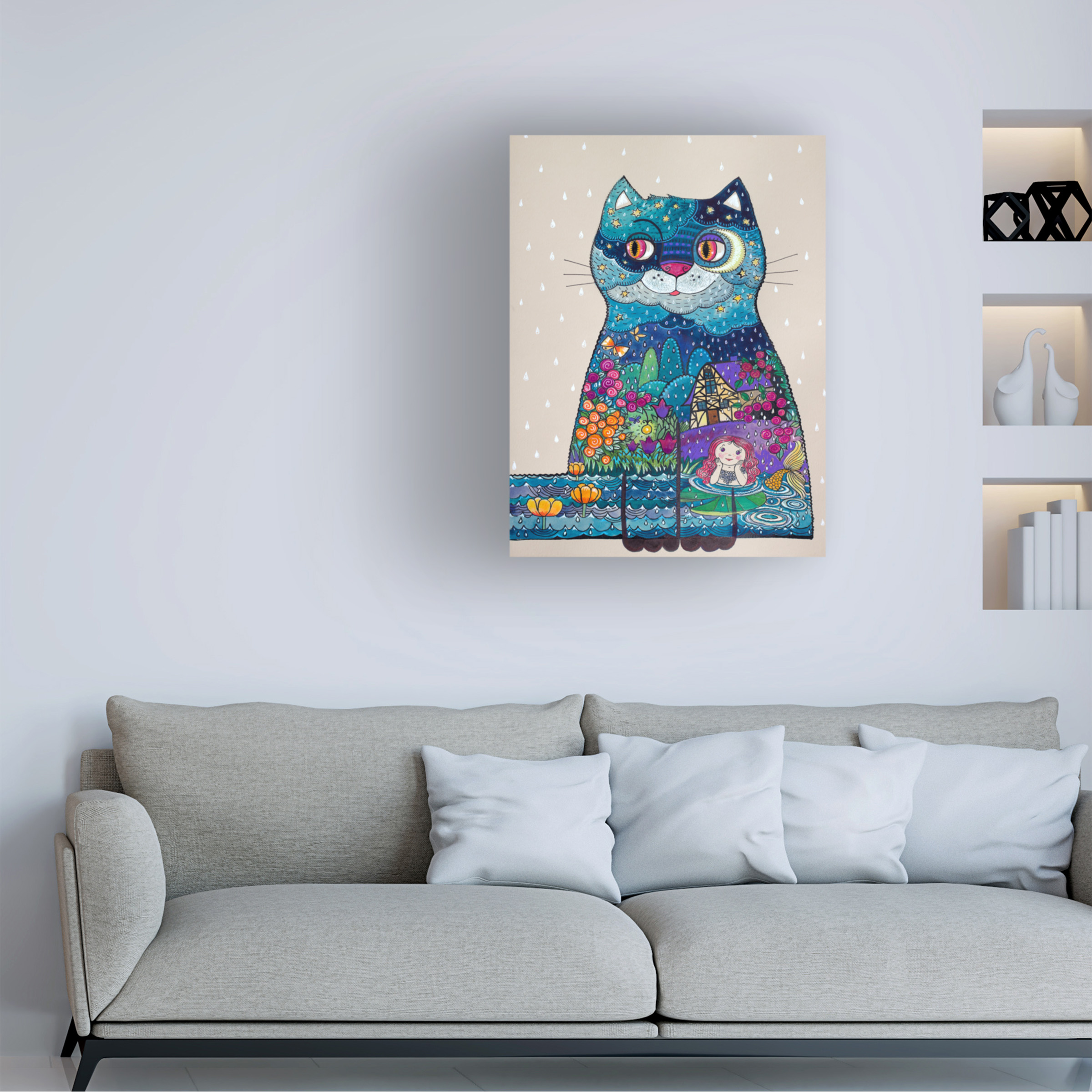 Trademark Fine Art 'Night Cat 3' Canvas Art by Oxana Ziaka