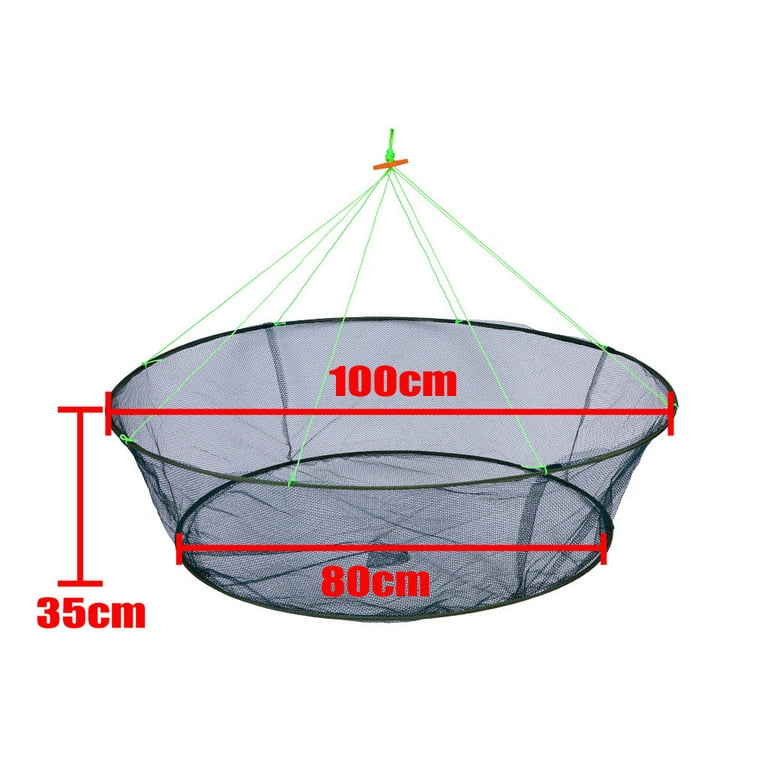 XEOVHV Large Foldable Drop Net Fishing Landing Net Prawn Bait Crab