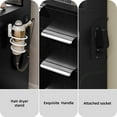 thumbnail image 2 of Dextrus LED Lights Mirror Vanity Desk Glass Top Drawers Table Set Black, 2 of 10