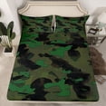 thumbnail image 2 of jejeloiu Green Camo Camouflage Queen Sheet Sets,Farmhouse Rustic Bed Set For Teens Kids 4pcs, 2 of 7