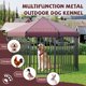 thumbnail image 3 of Heavy Duty Outdoor Dog Kennel with Roof, Lockable Metal Gate, Octagon Playpen, Portable Easy Setup, Secure Pet Enclosure for Backyard, 190"W x 30"H, 3 of 8