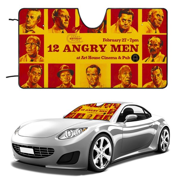 12 Hombres en Pugna Parasol para Parabrisas Delantero Protector Plegable, Visera Solar para Auto Bloquea Rayos UV Mantiene tu Vehículo Fresco 130cm*70cm