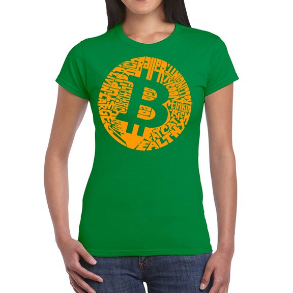Women's Word Art T-Shirt - Bitcoin