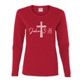 thumbnail image 2 of Wild Bobby John 3:16 Cross Inspirational/Christian Women Graphic Long Sleeve Tee, Red, Large, 2 of 5