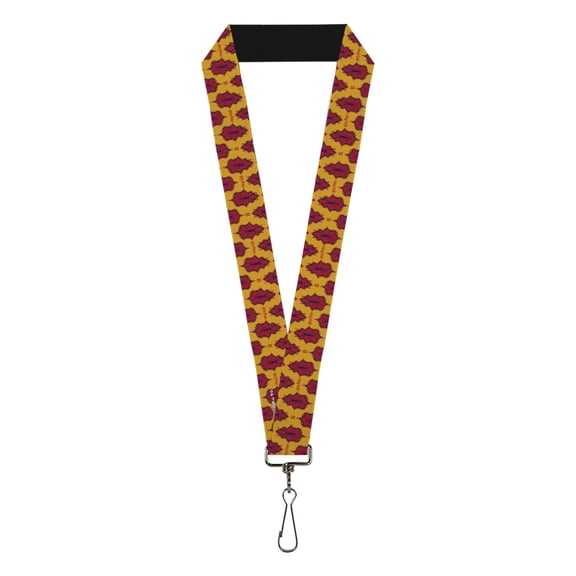 Harry Potter Lanyard, Harry Potter Butterbeer Insect Icon Yellow Reds, Elastic