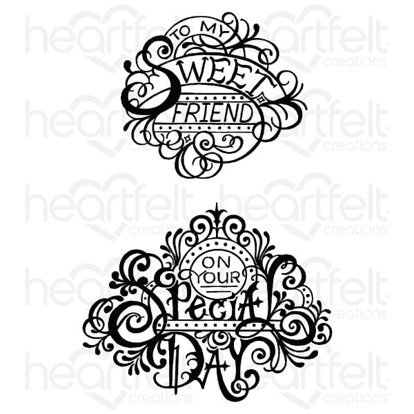 Heartfelt Creations Cling Rubber Stamp Set-Fancy Special Day 