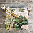thumbnail image 3 of Ambesonne Dinosaur Quilted Bedspread Set 3 Pcs, Grunge Celtic, Queen Size, Multicolor, 3 of 3