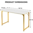 thumbnail image 3 of BestOffice 47 inch Computer Desk Modern Writing Desk for Adults,Gold, 3 of 7