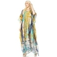 thumbnail image 5 of Sakkas Tacy Women's Casual Boho Summer Maxi Dress Caftan Kaftan Cover-up LougeWear - 16-Olive - One Size Regular, 5 of 5