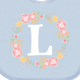 thumbnail image 4 of Inktastic Monogram Letter L Rose Floral Wreath Gift Girls Baby Bib, 4 of 4