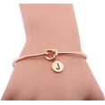 thumbnail image 3 of FEELMEM Initial Bracelet Letter Bracelet-Simple Love Knot with Initial Charm Bangle Bracelet-Bridesmaid Gift-Love Knot Bangle Stretch Bracelet Gift for Women-Bridesmaid Jewelry, 3 of 6