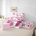 thumbnail image 6 of Castle Fairy Cartoon Pink Bow Twin Bedding Sets,Ribbon Bowknot Bedding Comforter Set, 6 of 8