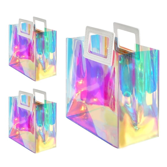 Bolsa de regalo VUOJUR holográfica reutilizable de 21 x 20 x 10 cm con asa