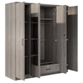 thumbnail image 3 of 4-Door Mirror Wardrobe with shelves, Gray, 3 of 6