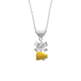 thumbnail image 2 of Delight Jewelry Silvertone Small Yellow Megaphone Silver tone Bow Heart Necklace, 2 of 4