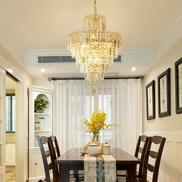 Modern Luxury Raindrop Crystal Chandelier Elegant Ceiling Light Hallway Pendant Lamp Gold