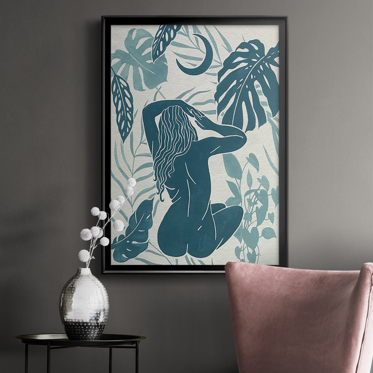 Moon Gazer IV Premium Framed Print, in Gold, Black, or Silver - Ready to Hang