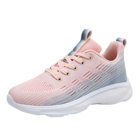 

SEMIMAY Women Sneakers Fashion Gradient Four Seasons Sports Shoes Mesh Breathable Comfortable Soft Sole Running Shoes Pink