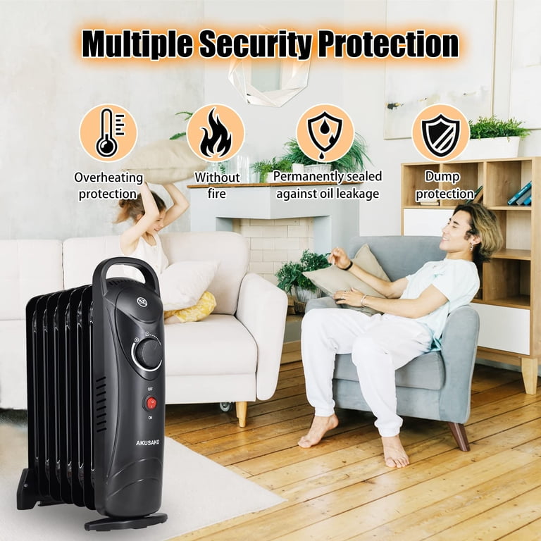 Oil Filled Radiator Heater, 700W Portable Electric Radiant Heater with  Thermostat, Super Quiet Oil Heaters, Overheat Protection, Portable Oil  Space Heater for Indoor Use, Home, Bedroom, Office - Walmart.com