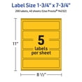 thumbnail image 6 of Avery Printable Rectangle Labels, Bright Yellow, 1.75" x 7.75", 200ct, 6 of 11