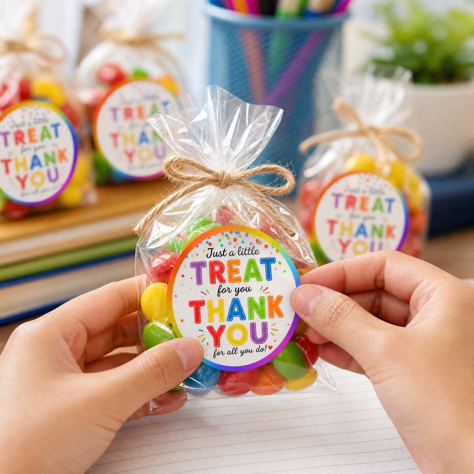 Back To School Stickers Classroom Party Favor Stickers Bulk 60Pcs Round Treat Labels Colorful Motivational Text Design Ideal For Gift Bags Dessert Packaging Supplies(Multicolor)