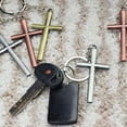 thumbnail image 3 of Cross Keychains - 12-Pack Metal Cross Key Chains, Jesus Key Rings, Religious Door Car Key Holders, Religious Favors for Christians, Silver, Copper, Gold, 3 of 9