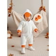 thumbnail image 3 of RUINIXCW Toddler Newborn Baby Christmas Goose Costume Kids Halloween Animal Costume Warm Fall Winter Plush Jumpsuit Outfit Long Sleeve Hood Zip Up Full Length Romper with Foot Covers, 3 of 9