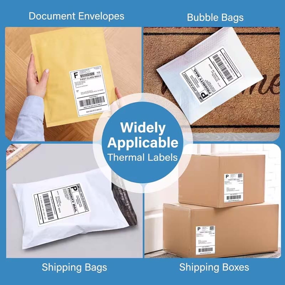 4" x 6" Thermal Shipping Labels – 10000 Fanfold Perforated Labels for Packages, Ultra-Strong Adhesive