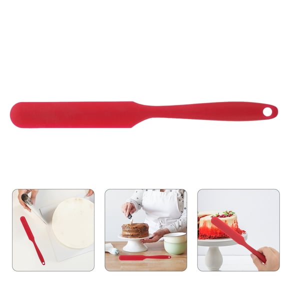 HOMEMAXS Red Silicone Baking Spatula with Ergonomic Handle and Seamless Design for Easy Mixing and Scraping
