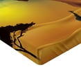 thumbnail image 2 of Ambesonne Savannah Fitted Sheet, Tropical Wild Giraffe Art, Twin XL Size, Chocolate Orange Blue, 2 of 3